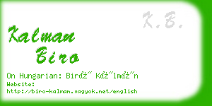kalman biro business card